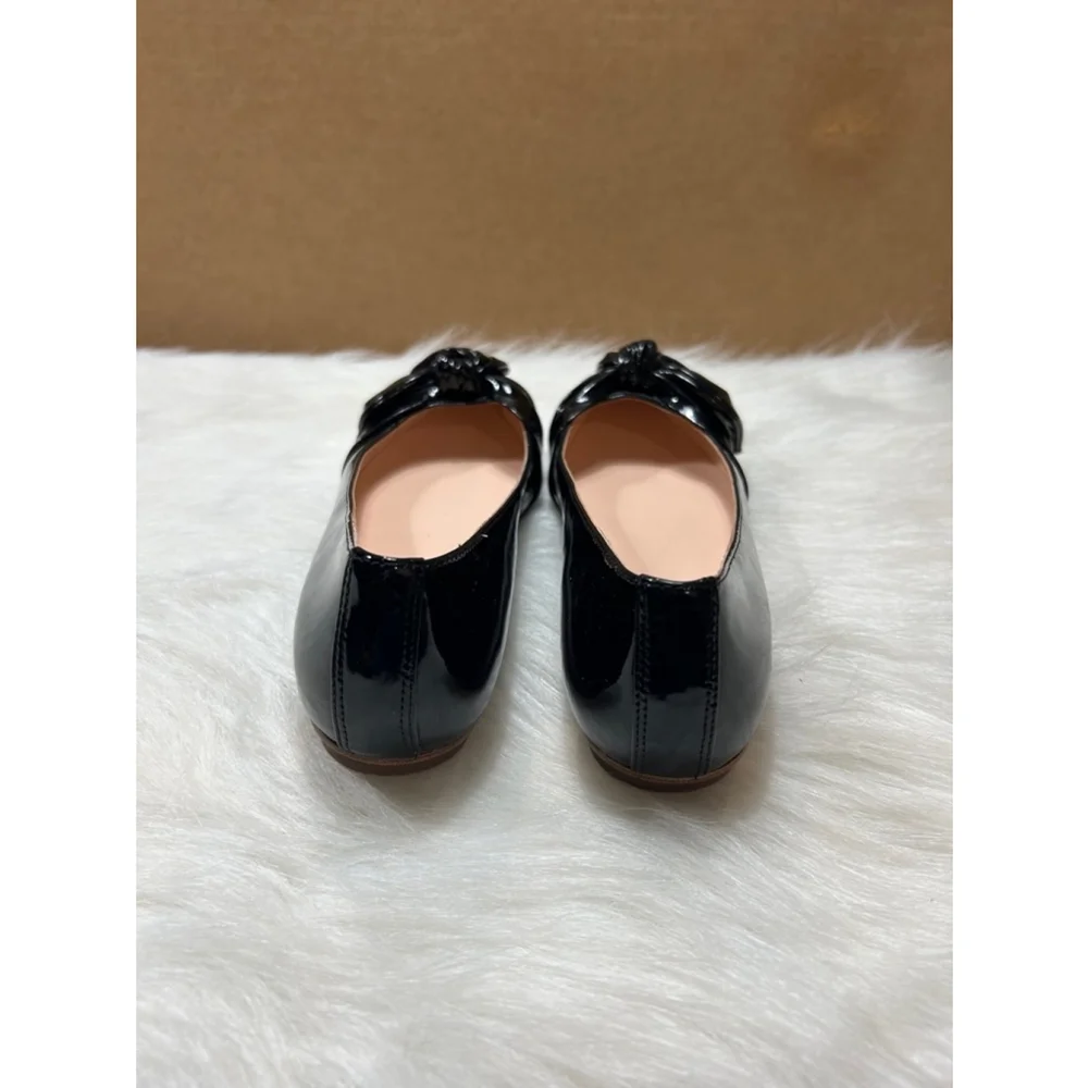 Kate Spade New York Patent Leather Nancy Flats Black Women Size 6.5 - Picture 4 of 7